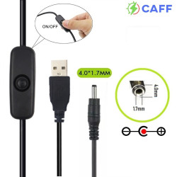 CAFF Power Adaptor 5V/3A 15W - DC Jack 4.0mm  1.7mm with ON/OFF Switch Button